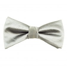 Plain Silver Men's Silk Bow Tie