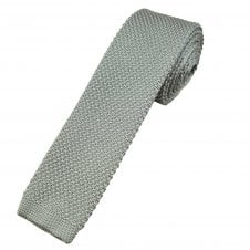 Plain Silver Men's Skinny Tie
