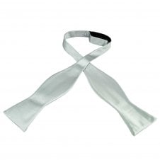 Plain Silver Self Tie Bow Tie