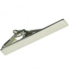 Plain Silver Skinny Tie Bar - 48mm