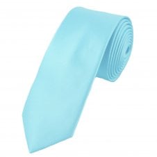 Plain Sky Blue Boys Skinny Tie