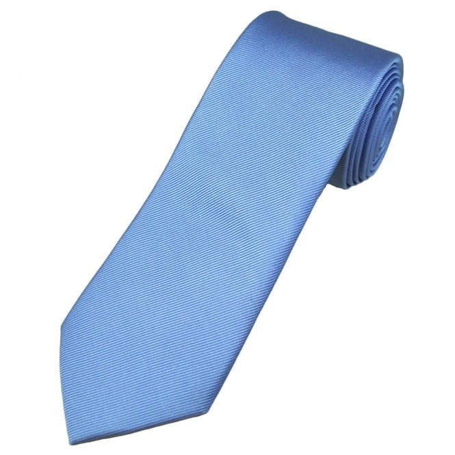 Plain Sky Blue Luxury Silk Tie by Tresanti