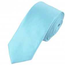 Plain Sky Blue Satin Tie