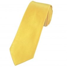 Plain Sunglow Gold Luxury Silk Satin Men's Tie by Lupi Romani