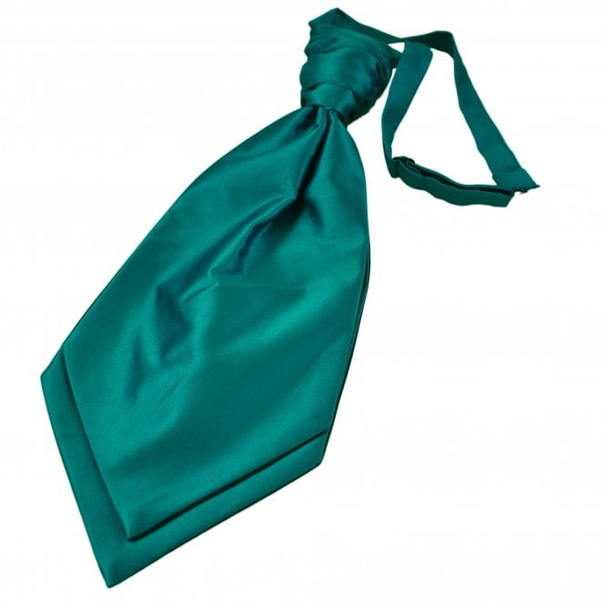 Plain Teal Green Men's Scrunchie Wedding Cravat