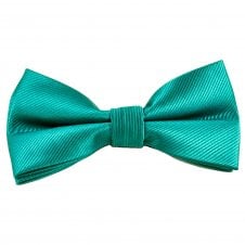 Plain Teal Green Ribbed Men's Bow Tie