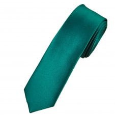 Plain Teal Green Skinny Tie