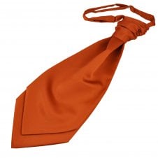 Plain Terracotta Orange Men's Scrunchie Wedding Cravat