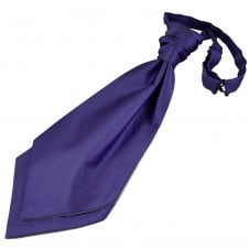 Plain Violet Purple Men's Scrunchie Wedding Cravat