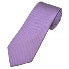 Plain Violet Purple Ribbed Men's Silk Tie