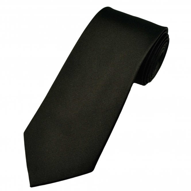 Plain Walnut Brown Men's Silk Tie