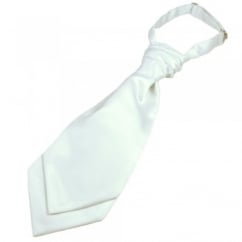 Plain White Boys Scrunchie Wedding Cravat