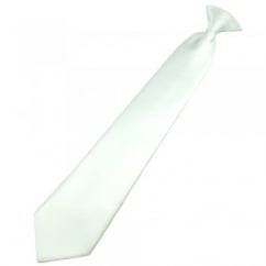 Plain White Clip-On Tie