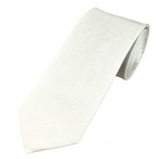 Plain White Men's Luxury Silk Tie