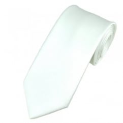 Plain White Men's Satin Tie