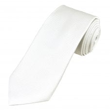 Plain White Men's Silk Tie