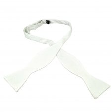 Plain White Self Patterned Men's Self Tie Bow Tie - Marcella