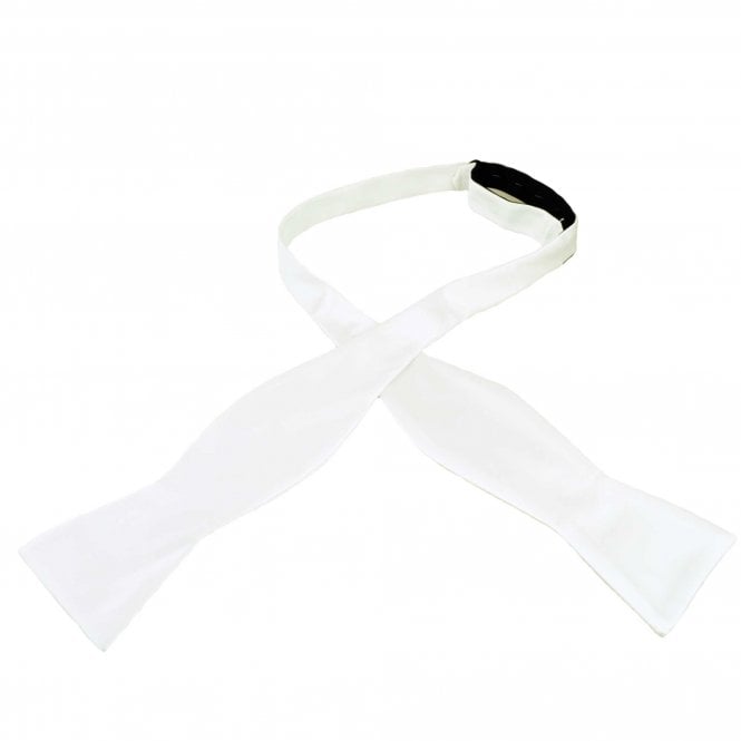 Plain White Self Tie Bow Tie