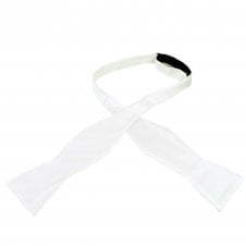 Plain White Self Tie Bow Tie