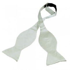 Plain White Self Tie Silk Bow Tie