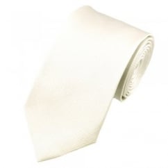 Plain White Silk Tie