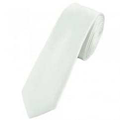 Plain White Skinny Tie