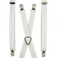 Plain White Skinny Trouser Braces