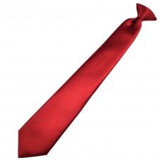 Plain Wine Red Clip-On Tie