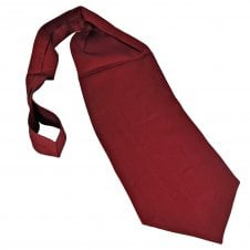 Plain Wine Red Luxury Silk Satin Cravat Tie - Made in Italy