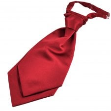 Plain Wine Red Men's Scrunchie Ruche Wedding Cravat