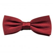 Plain Wine Red Men's Silk Bow Tie