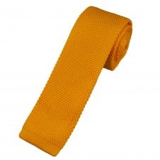 Plain Yellow Men's Knitted Tie