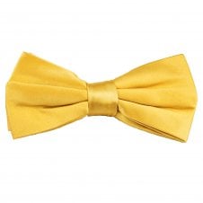 Plain Yellow Men's Silk Satin Bow Tie by Lupi Romani