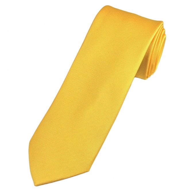 Plain Yellow Men's Silk Tie by Tresanti