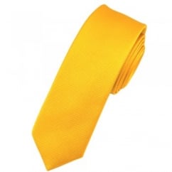Plain Yellow Silk Skinny Tie