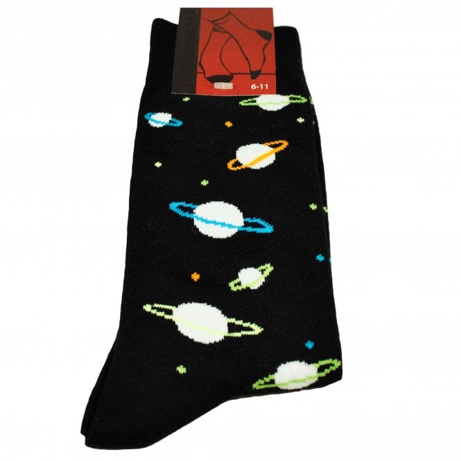 Planets Black Men's Novelty Socks