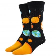 Planets of the Solar System Black Luxury Men's Socks