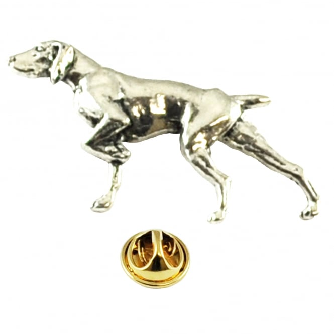 Pointer Dog English Pewter Lapel Pin Badge