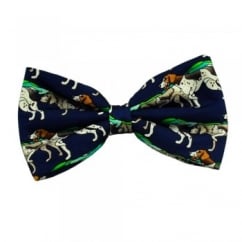 Pointer Gun Dog Blue Silk Bow Tie