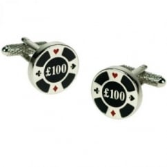Poker Chip Novelty Cufflinks