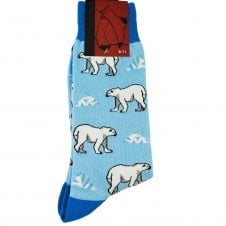 Polar Bear Blue Men's Novelty Socks