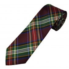 Profuomo Burgundy, Green, Red, Royal Blue, Yellow & White Checked Narrow Men's Silk Tie