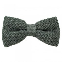 Profuomo Grey Wool Knitted Bow Tie