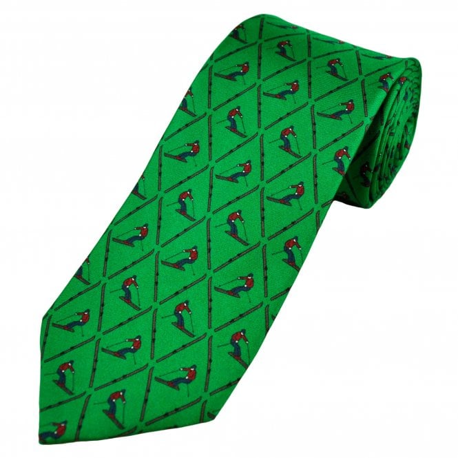Profuomo Originale Green Skier Men's Silk Designer Tie