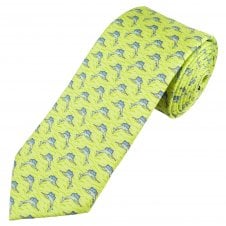 Profuomo Originale lime Green Sail Fish Men's Silk Designer Tie