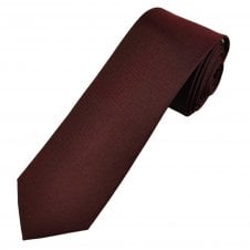 Profuomo Plain Burgundy Woven Men's Silk Narrow Tie