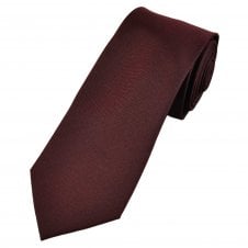 Profuomo Plain Burgundy Woven Men's Silk Tie