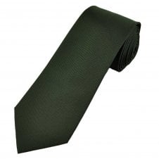 Profuomo Plain Dark Green Woven Men's Silk Tie