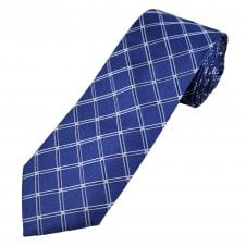 Profuomo Royal Blue, White & Pink Checked Men's Silk Tie