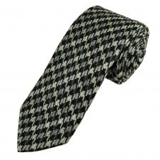 Profuomo "Sky Blue" Label Bottle Green, Grey, Blue & Navy Checked Wool/Silk Designer Tie